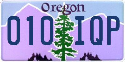 OR license plate 010IQP