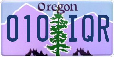 OR license plate 010IQR