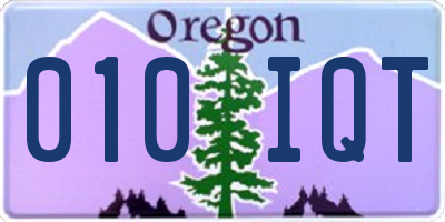 OR license plate 010IQT