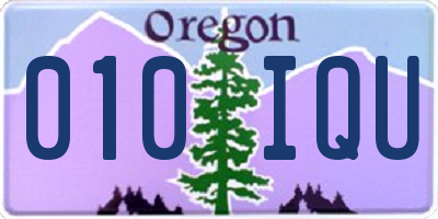 OR license plate 010IQU