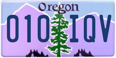 OR license plate 010IQV