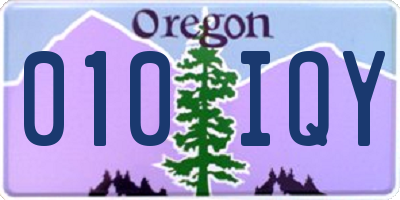 OR license plate 010IQY