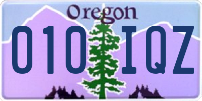 OR license plate 010IQZ