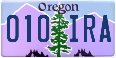 OR license plate 010IRA