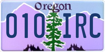OR license plate 010IRC