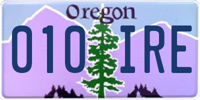 OR license plate 010IRE