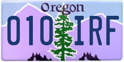 OR license plate 010IRF