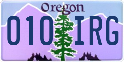 OR license plate 010IRG