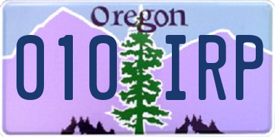OR license plate 010IRP