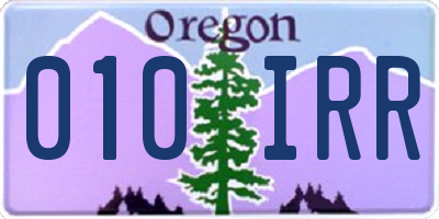 OR license plate 010IRR