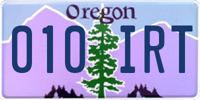 OR license plate 010IRT