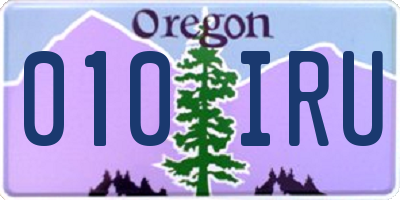 OR license plate 010IRU