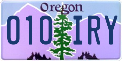 OR license plate 010IRY