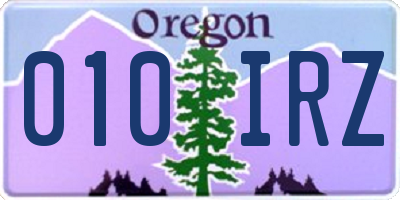 OR license plate 010IRZ