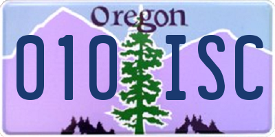 OR license plate 010ISC