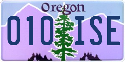 OR license plate 010ISE