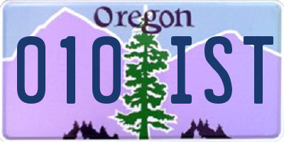 OR license plate 010IST
