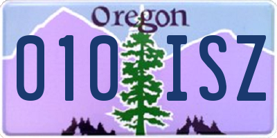 OR license plate 010ISZ