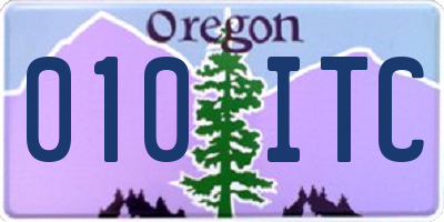 OR license plate 010ITC