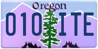 OR license plate 010ITE