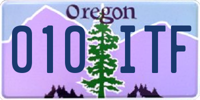 OR license plate 010ITF