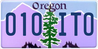 OR license plate 010ITO