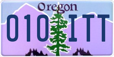 OR license plate 010ITT