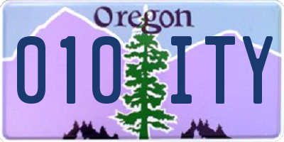 OR license plate 010ITY