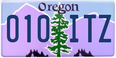 OR license plate 010ITZ