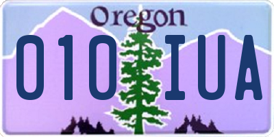 OR license plate 010IUA