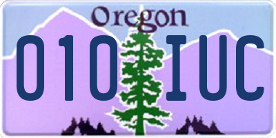 OR license plate 010IUC