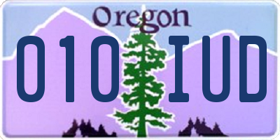 OR license plate 010IUD