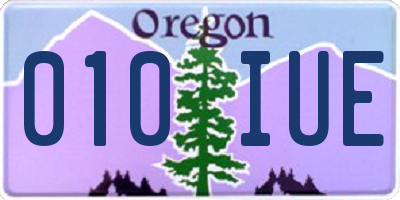 OR license plate 010IUE