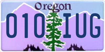 OR license plate 010IUG