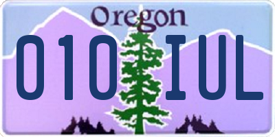 OR license plate 010IUL