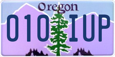 OR license plate 010IUP