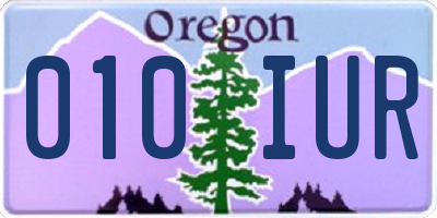 OR license plate 010IUR