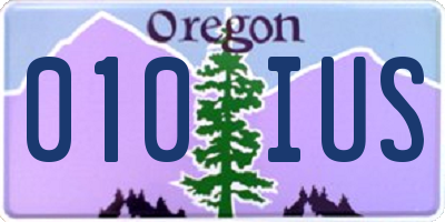 OR license plate 010IUS
