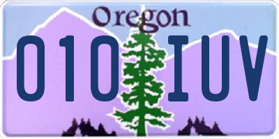 OR license plate 010IUV