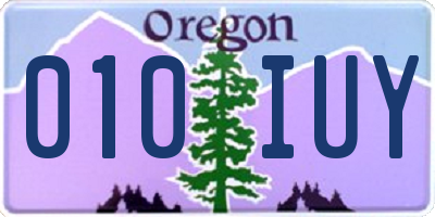 OR license plate 010IUY