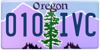 OR license plate 010IVC