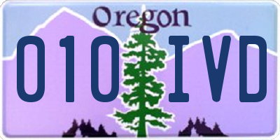 OR license plate 010IVD