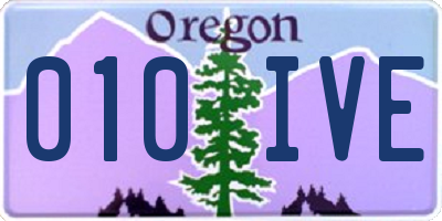 OR license plate 010IVE