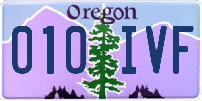 OR license plate 010IVF
