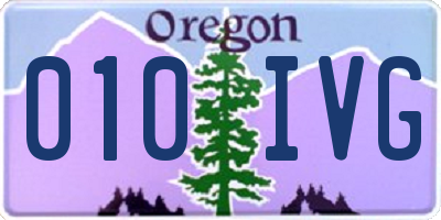 OR license plate 010IVG