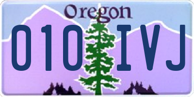 OR license plate 010IVJ