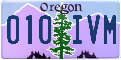 OR license plate 010IVM