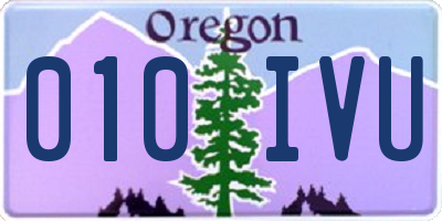 OR license plate 010IVU