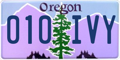 OR license plate 010IVY