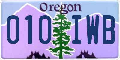 OR license plate 010IWB